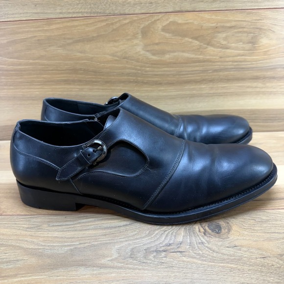 Salvatore Ferragamo Monk Strap Zip Men 11 EE Black Leather Dress Formal Business main image 5